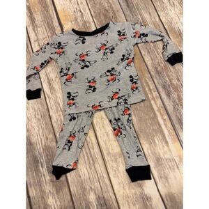 Disney Junior‎ Mickey Mouse Toddler Pajama Set Gray Long Sleeve Pants 2T Cotton